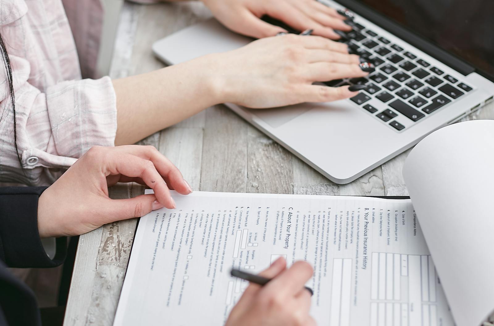 A document and laptop